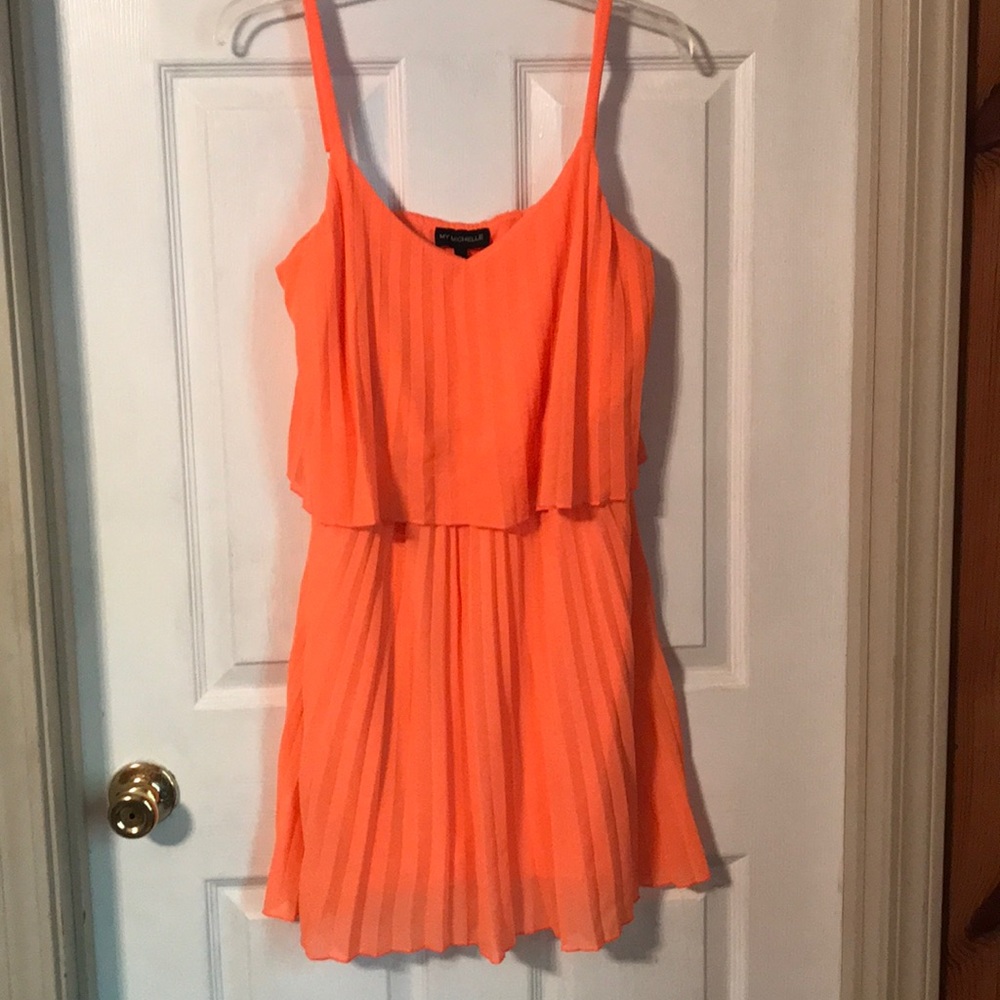 Adjustable straps- 100% Poly pleated dress